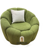 Fauteuil Bouclé Vert – Design Rond Ultra Confort