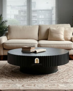Table Basse Ronde Noire