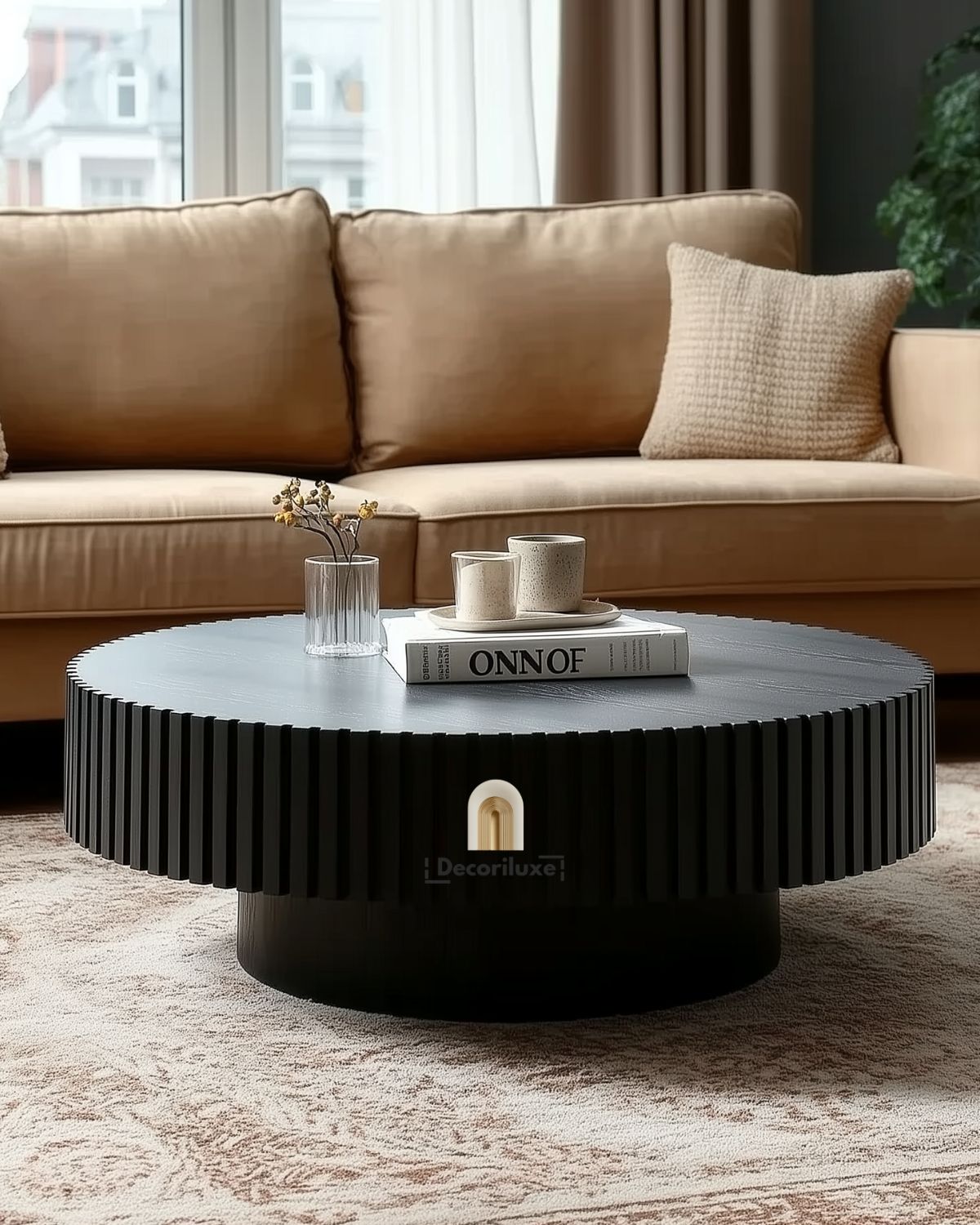 Table Basse Ronde Noire
