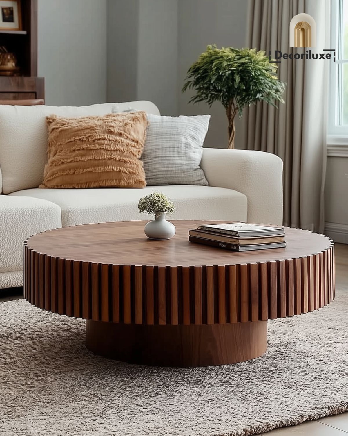 Table Basse Ronde en Noyer