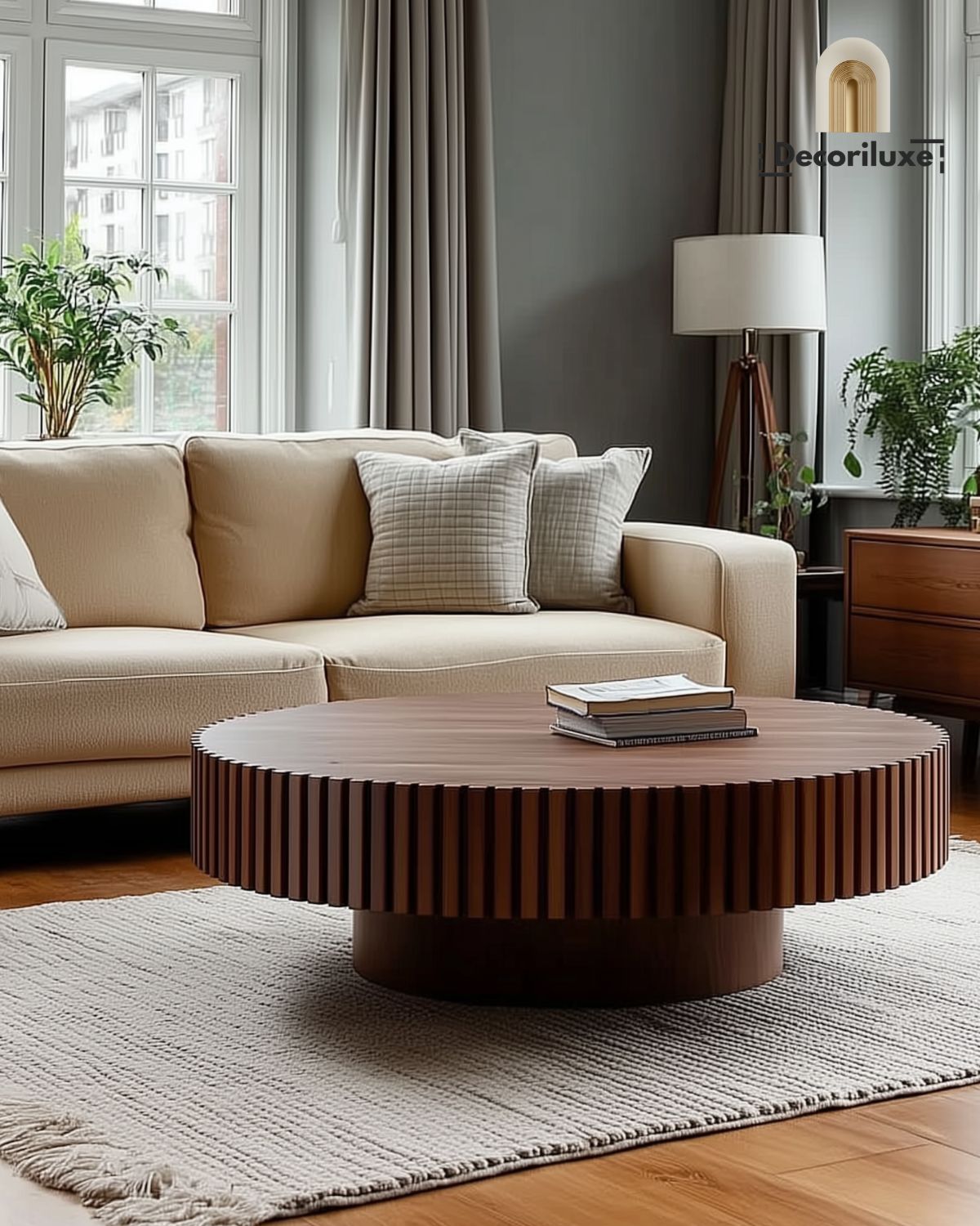 Table Basse Ronde en Noyer