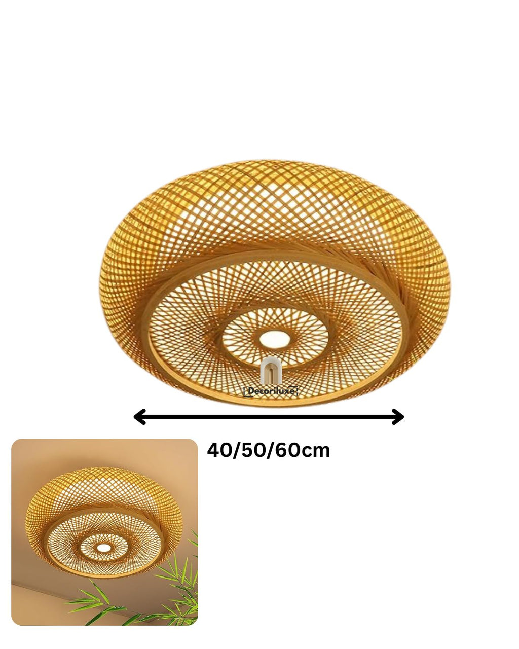 Plafonnier en Bamboo Naturel