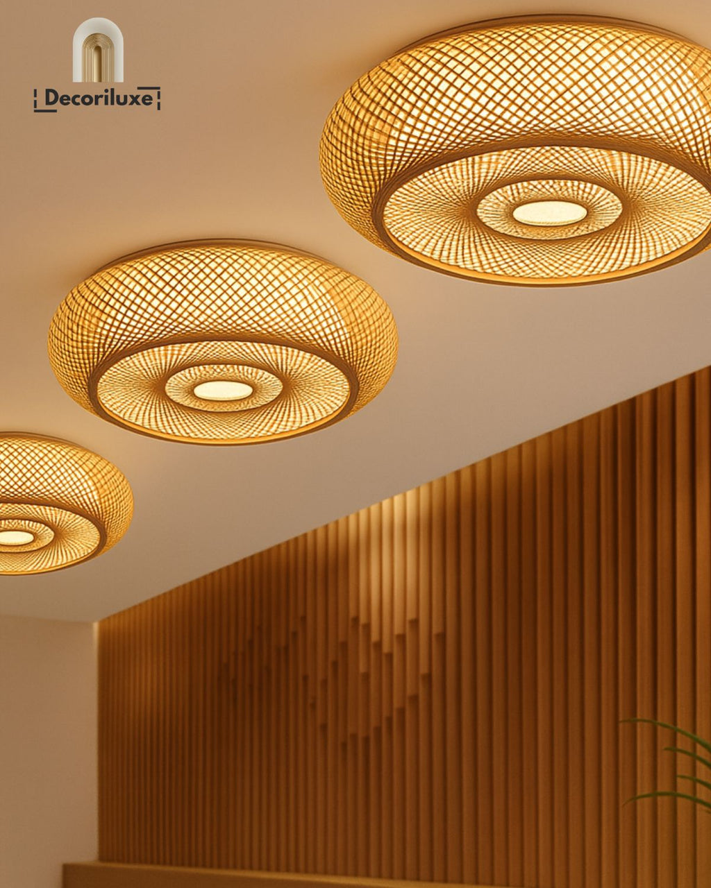 Plafonnier en Bamboo Naturel