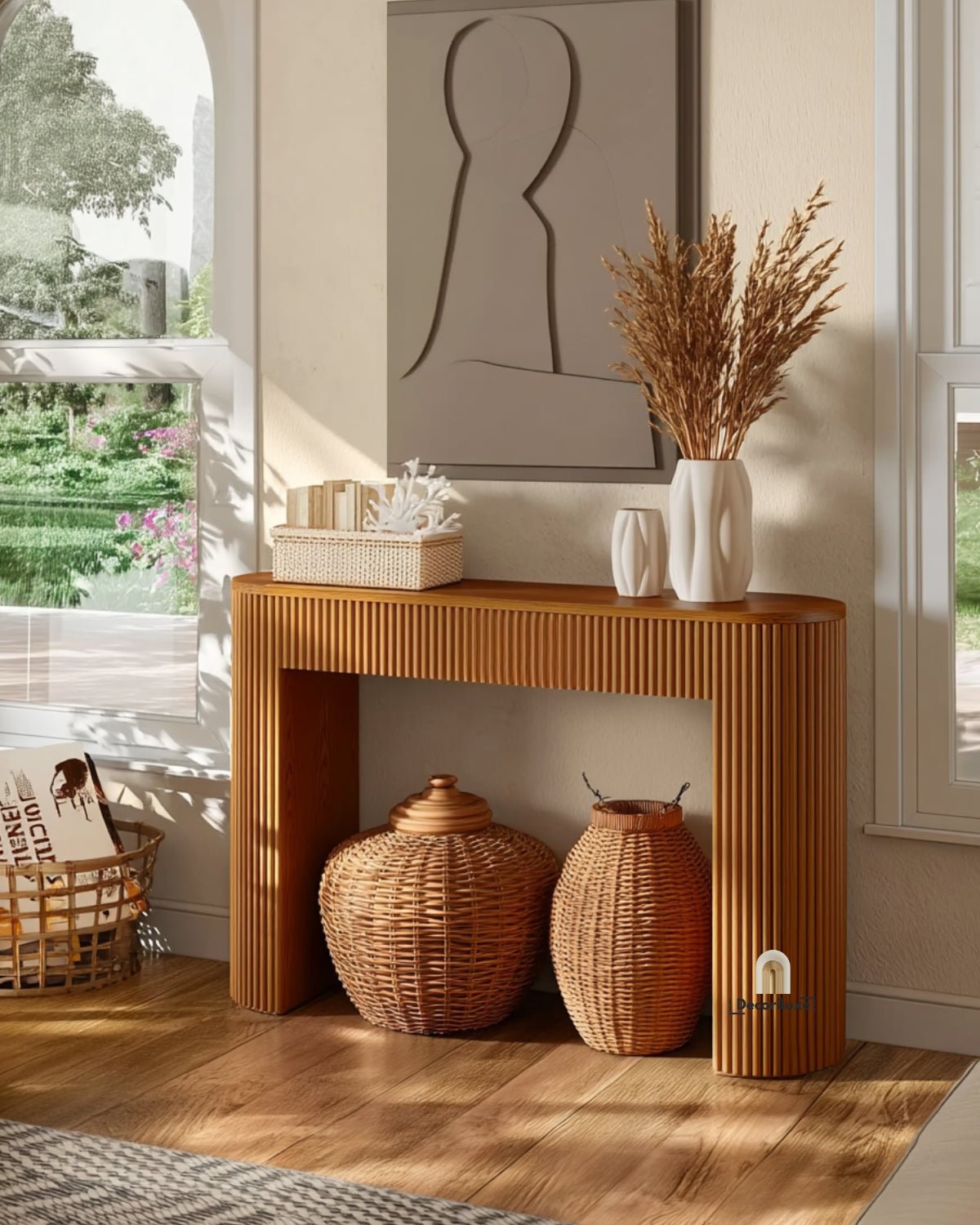 Table Console Japandi Grille Design