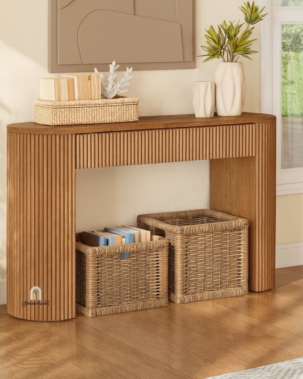 Table Console Japandi Grille Design