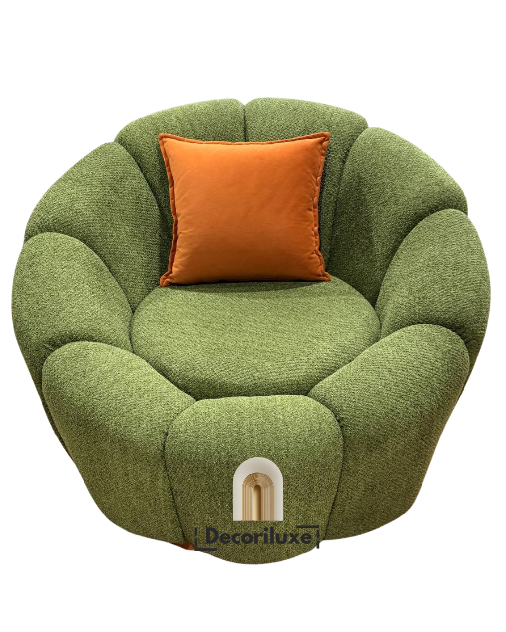 Fauteuil Bouclé Vert – Design Rond Ultra Confort