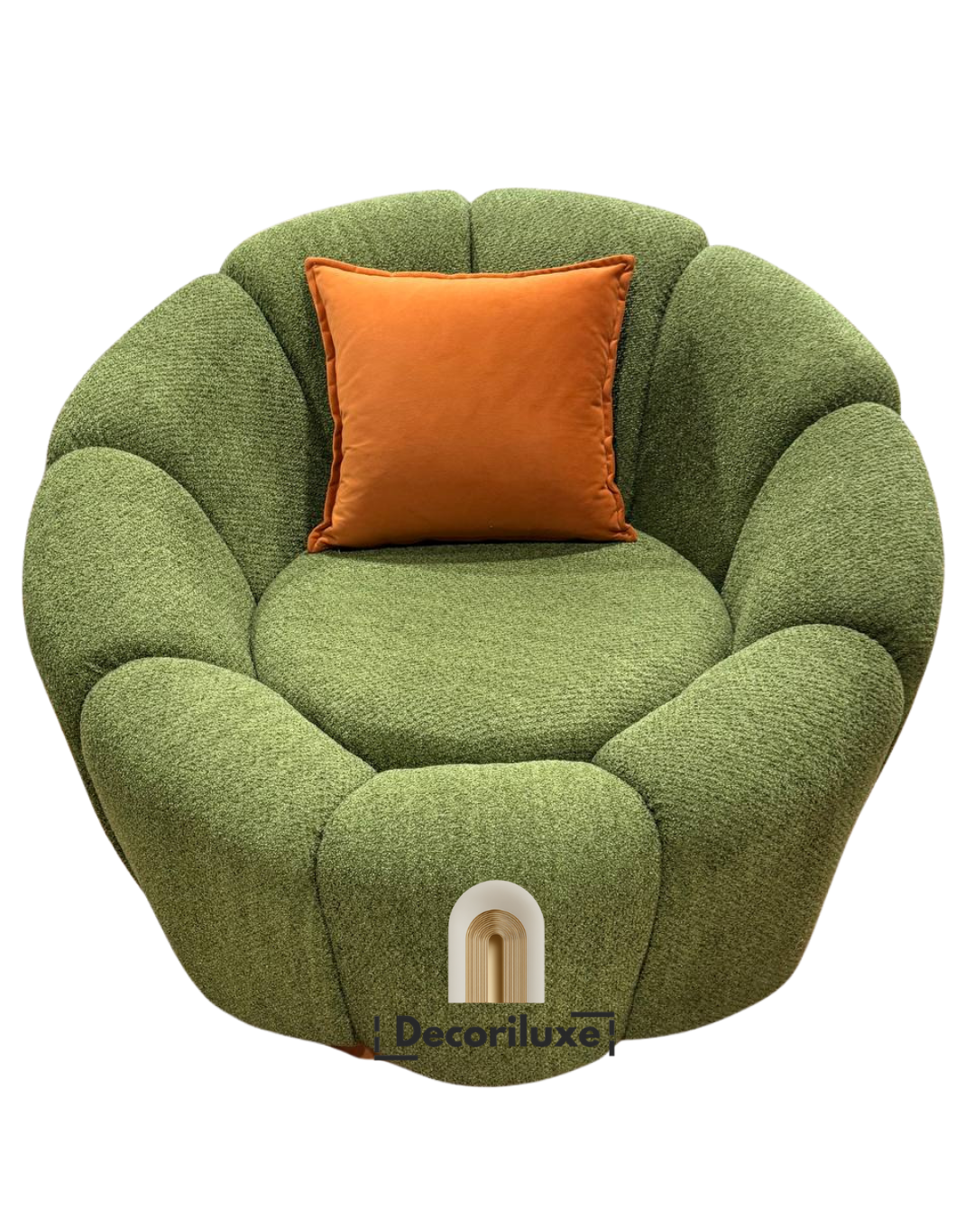 Fauteuil Bouclé Vert – Design Rond Ultra Confort