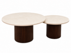 Duo de Tables Basses Rondes — Colonnes & Marbre