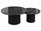 Duo de Tables Basses Rondes — Colonnes & Marbre