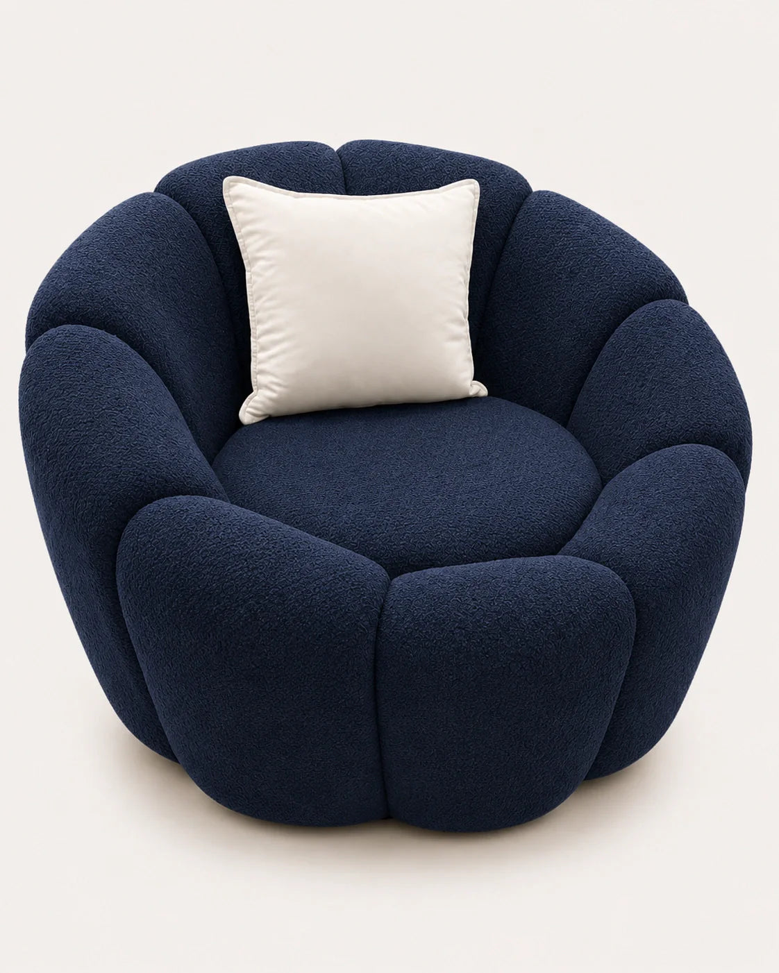Fauteuil design boucle coloris bleu marine