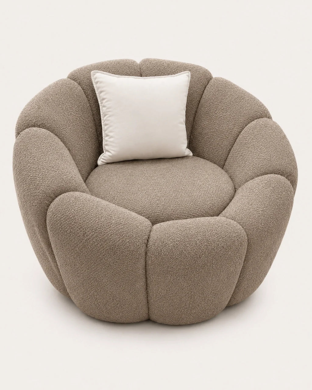Fauteuil design boucle coloris grege