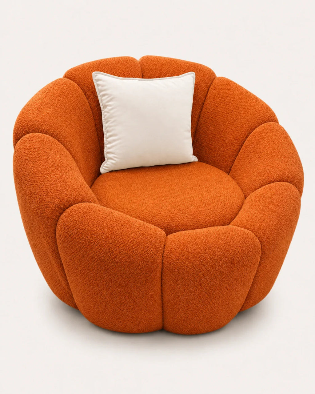 Fauteuil design boucle coloris orange epice