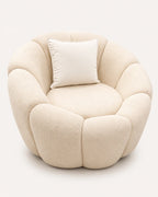 Fauteuil design boucle coloris ivoire