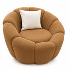 Fauteuil design boucle coloris camel