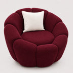 Fauteuil design boucle coloris bordeaux