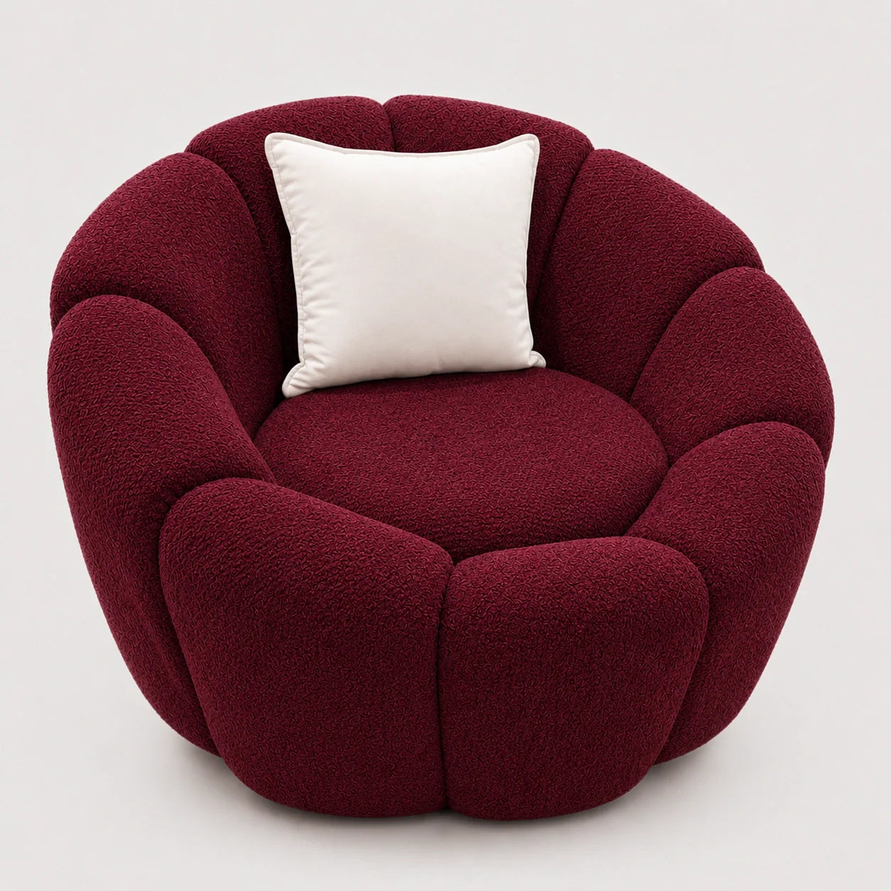 Fauteuil design boucle coloris bordeaux