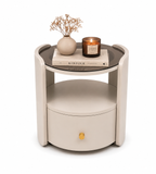 Table d'appoint ronde Lysa sur fond blanc