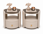Table d'appoint ronde Lysa avec tiroir