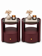 Table d'appoint ronde Lysa avec tiroir