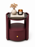 Table d'appoint ronde Lysa coloris bordeaux