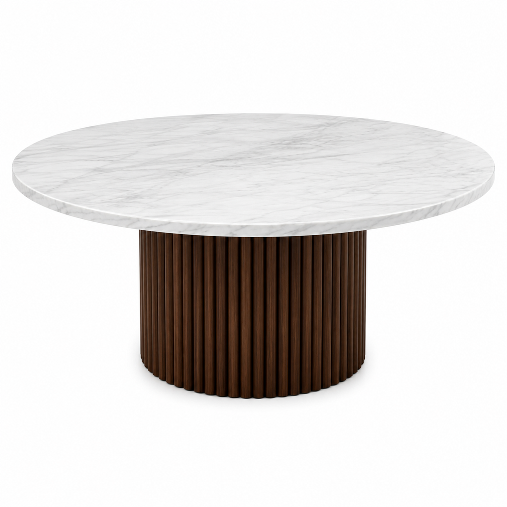 Table basse ronde marbre Toscane ambiance