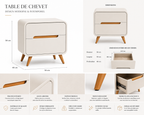 Schema dimensions de la table de chevet Alba