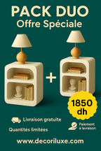 Table de chevet finition stucco pack duo