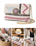 Pochette marocaine brodée avec chaîne