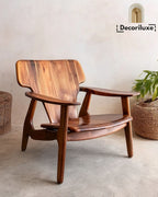 Fauteuil Lounge en Noyer – Élégance