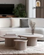 Trios Tables basses en travertin