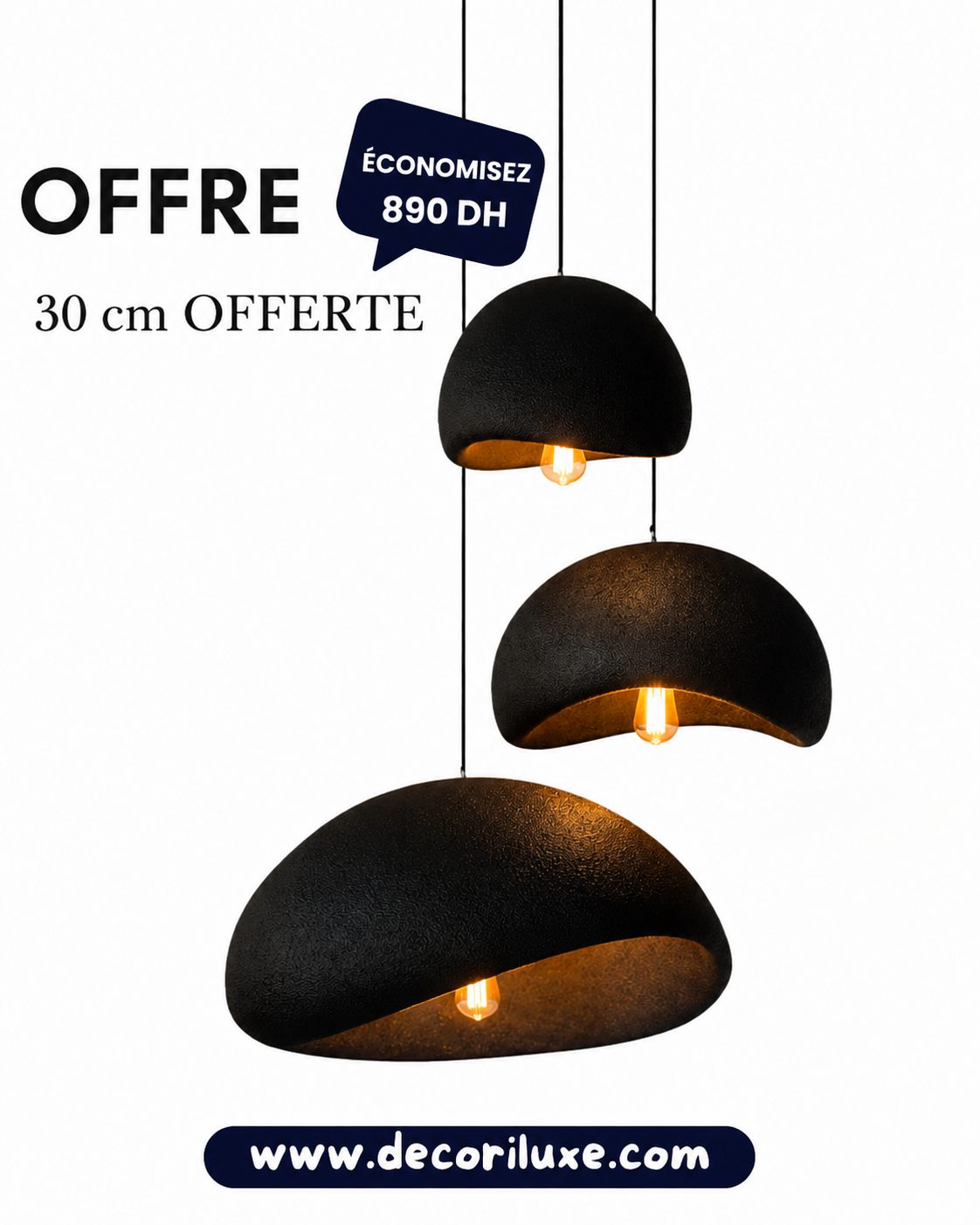 CONCHA noire – 30 cm offerte, économisez 890 DH