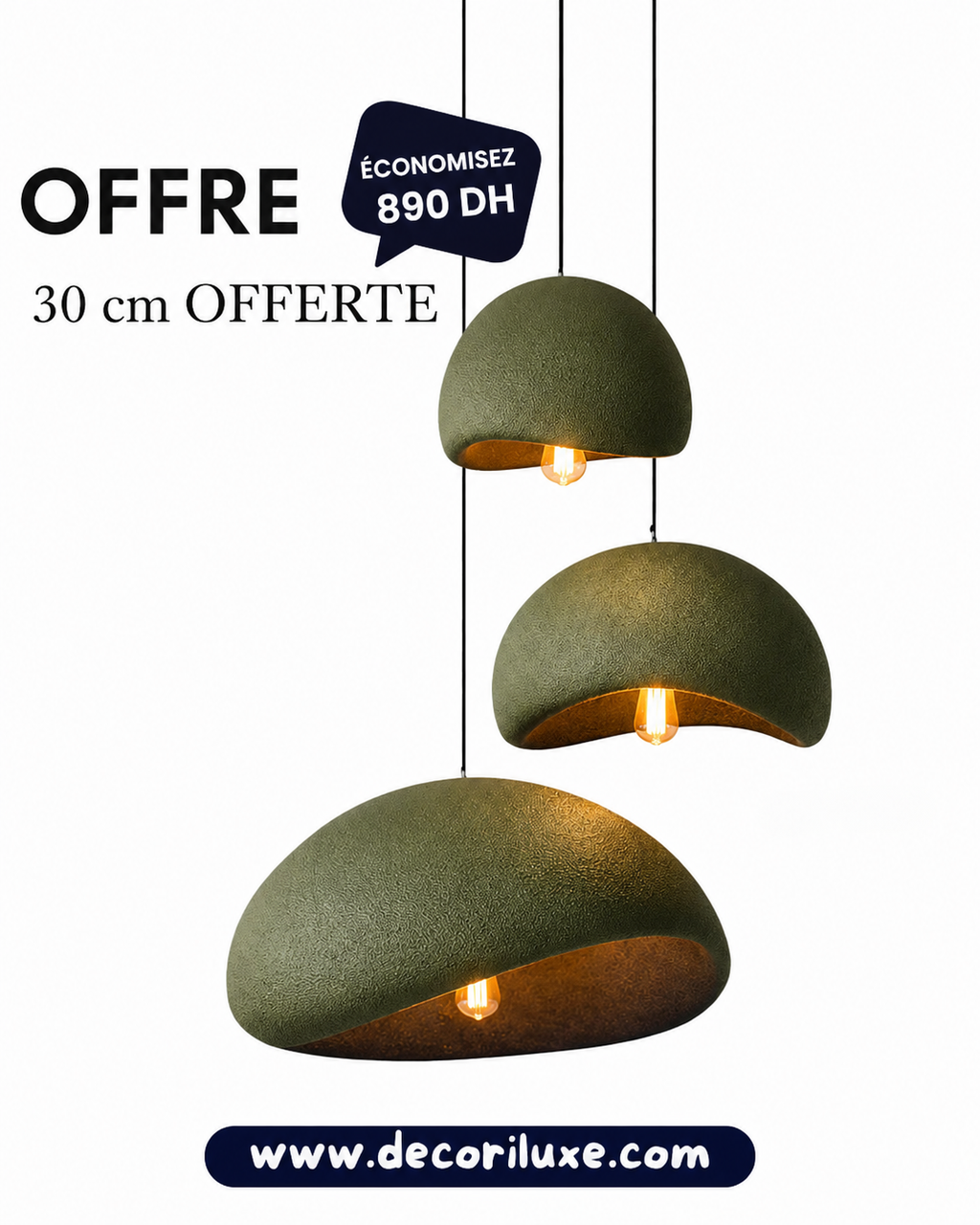 CONCHA Vert olive 431 – 30 cm offerte, économisez 890 DH