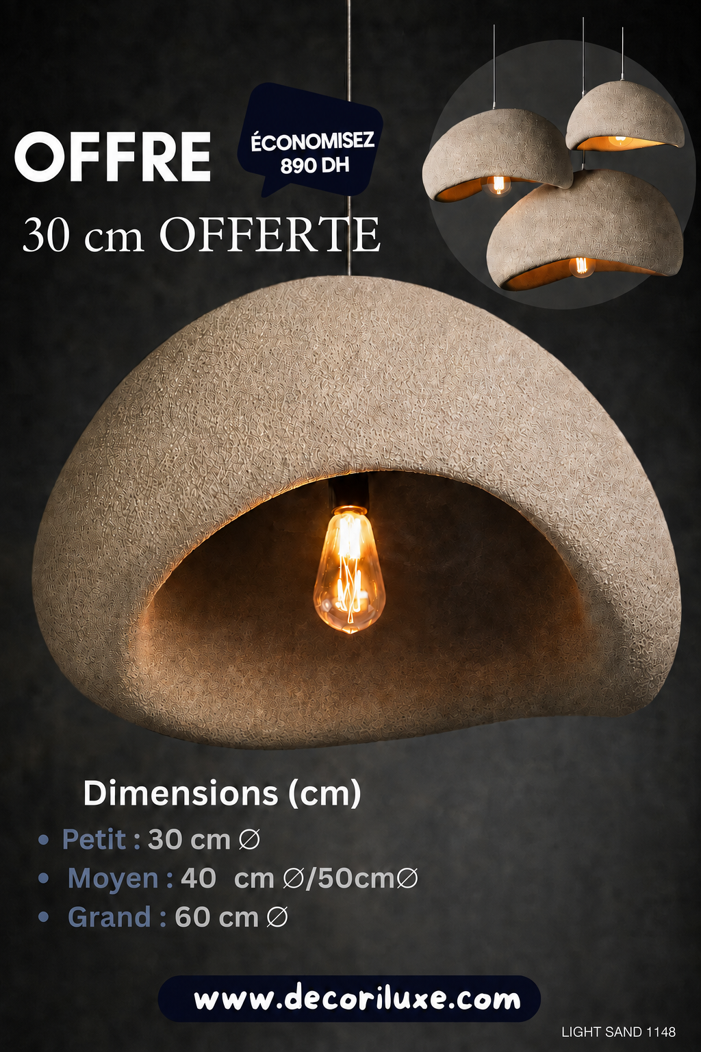 CONCHA Sable clair 1148 – 30 cm offerte, économisez 890 DH