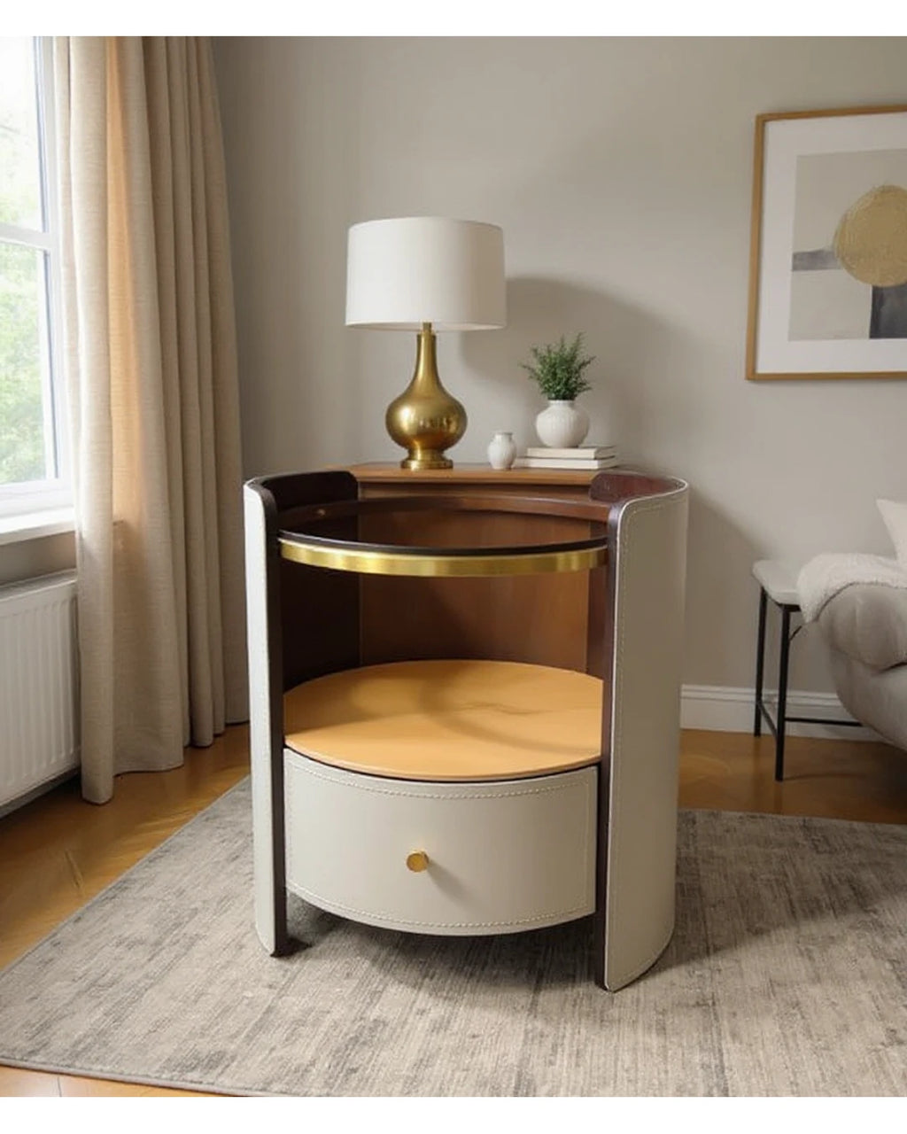 Table d'appoint ronde dans un salon