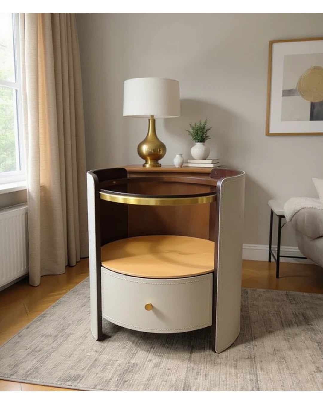 Table d'appoint ronde dans un salon