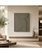 Tableau mural 3D dans un salon contemporain