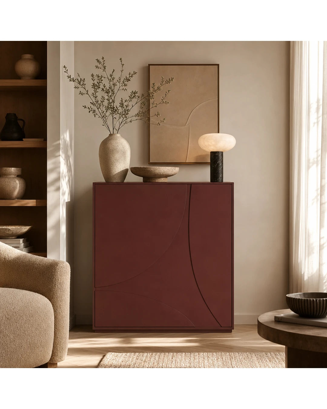Tableau mural 3D dans un salon contemporain