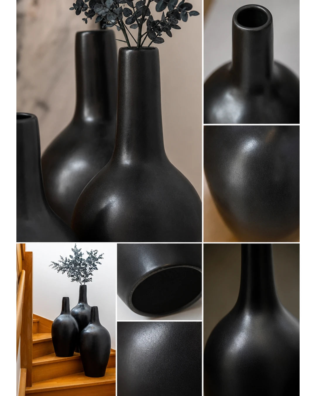 Ensemble de 3 vases stucco Seline