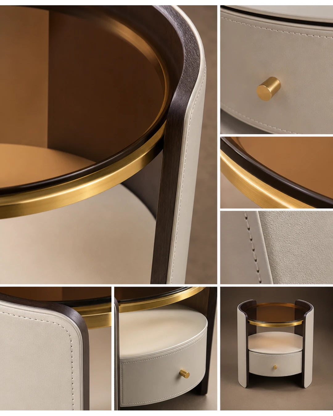 Detail de la matiere et des finitions de la table d'appoint