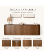 Buffet sculpte en chene teinte