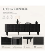 Buffet structure en bois a lignes verticales