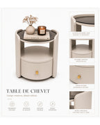 Detail de la table d'appoint ronde Lysa