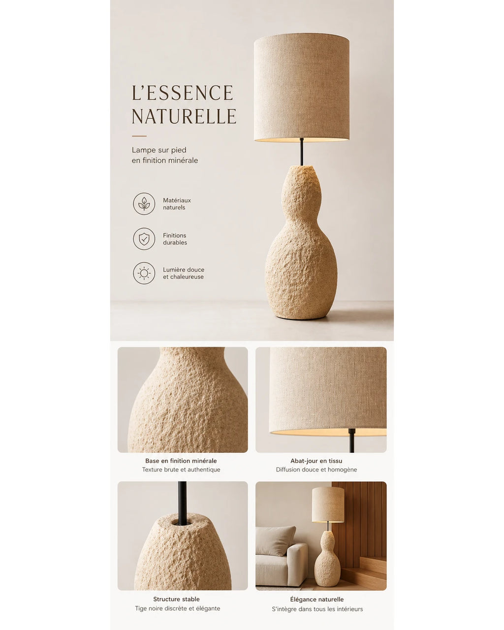 Lampadaire Aurore en polyester
