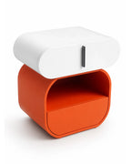 Table d'appoint Cora coloris Orange / Blanc sur fond blanc