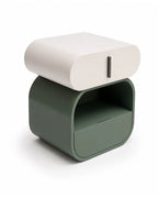 Table d'appoint Cora coloris Vert sauge / Blanc casse sur fond blanc