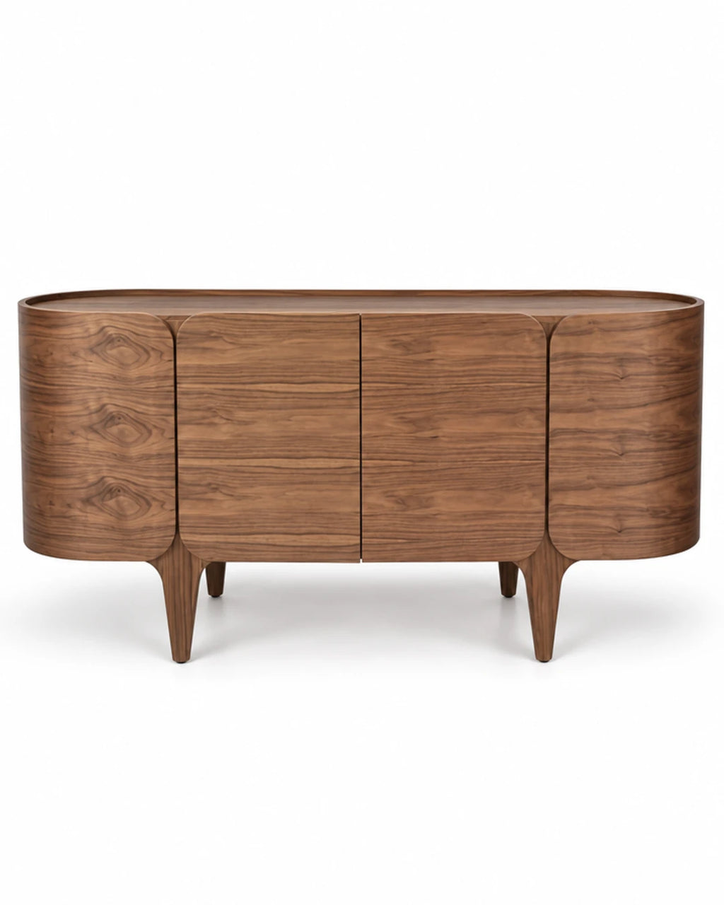 Buffet Soria a portes incrustees sur fond blanc