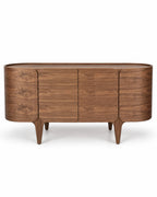 Buffet Soria a portes incrustees sur fond blanc