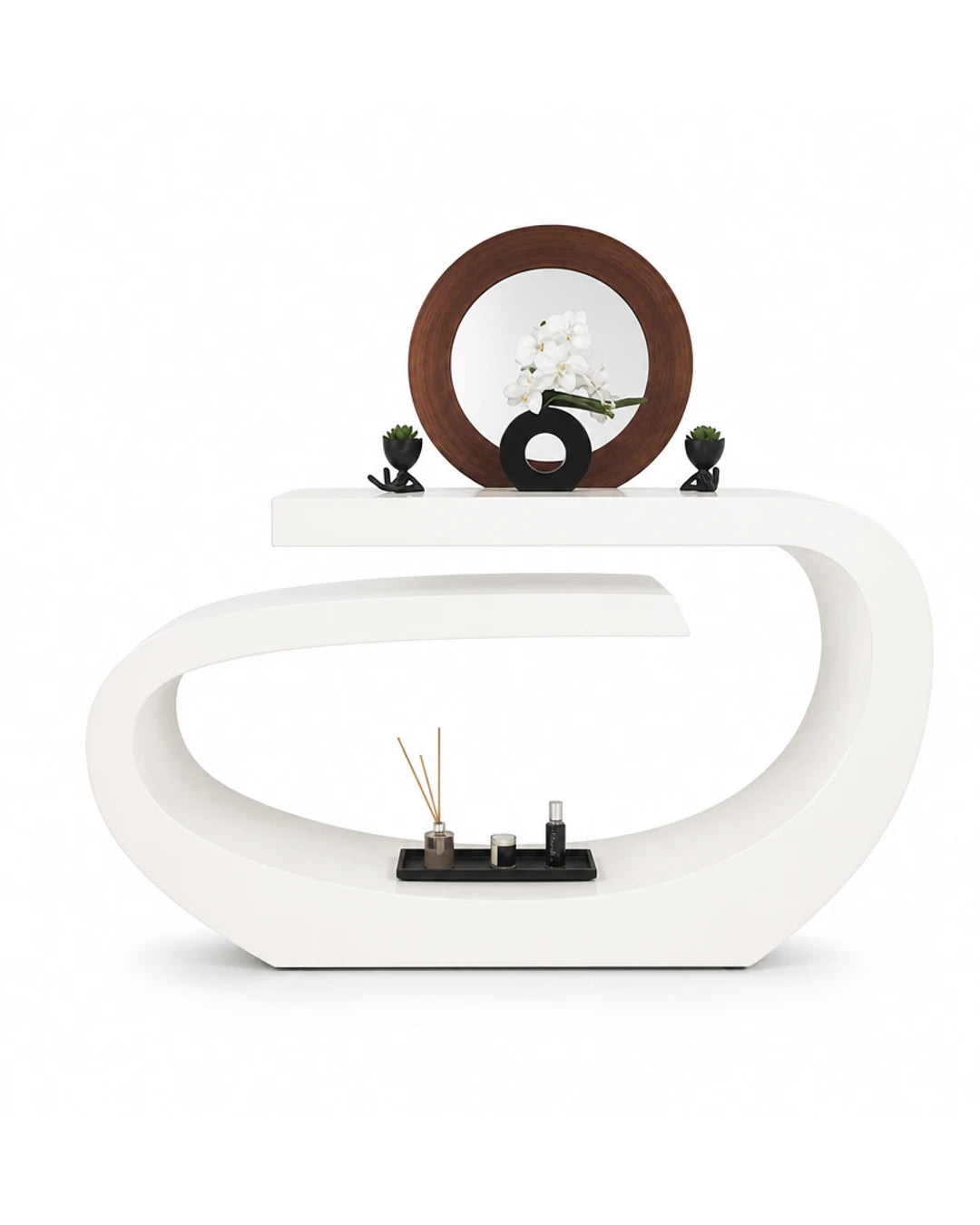 Console Superior style Japandi sur fond blanc