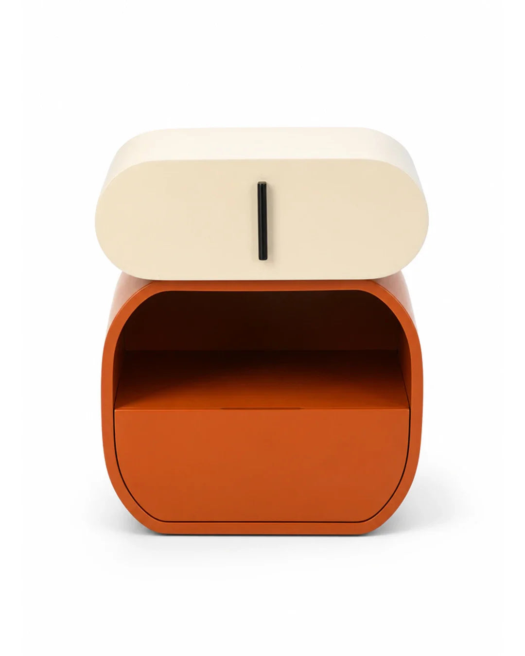 Table d'appoint Cora coloris Terracotta / Beige sur fond blanc