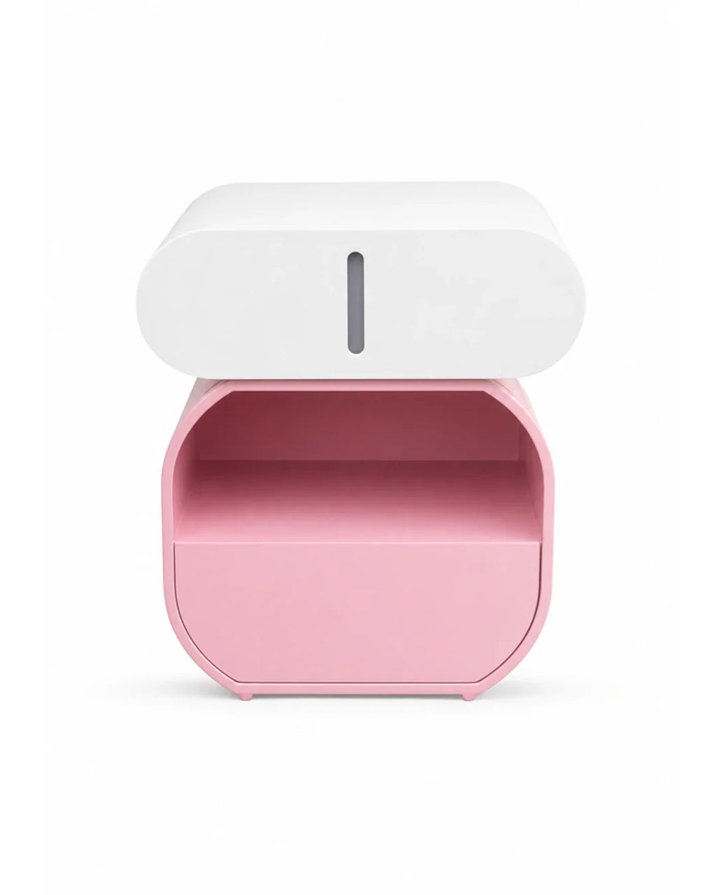 Table d'appoint Cora coloris Rose / Blanc sur fond blanc